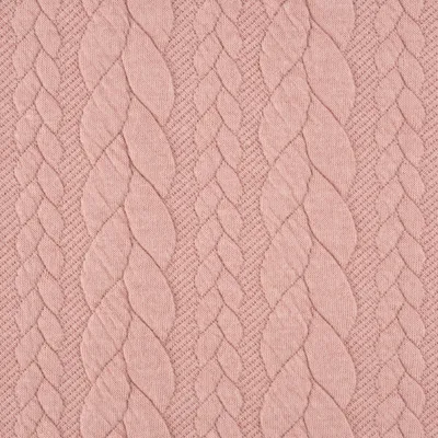 Produktbild von Bekleidungsstoff Meterware Cably Zopfmuster einfarbig altrosa 1,5m