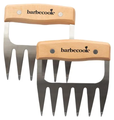 Immagine prodotto di Set di 2 pinze per carne in acciaio inossidabile e legno100 Barbecook