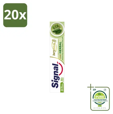 Obrázek produktu pro 20 kusů zubní pasty Signal Integral & Actions s přírodními bylinami, 75 ml - velká balení - 20 kusů