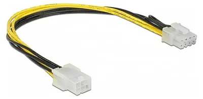 Produktbild von DeLOCK 85535, 0,3 m, PCI-E (6-pin), PCI-E (8-pin), Männlich, Weiblich, Gerade