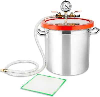 Produktbild von Vakuová odplyňovací komora Melko, nerezová nádoba 280x450mm, lapač pryskyřice - 17L