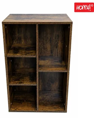 Productafbeelding van Hoppa! | Boekenrek | Kubusrek | Kinderrek | Vrijstaand rek | 5 vakken | 50 x 24 x 80 cm | Wit
