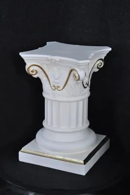 Produktbild von Säule Mäander Style Beistelltisch Marmoriert Dekosäule 55cm Griechische Antik Retro Rokoko Säule Barock Blumenständer Podest Handbemalt