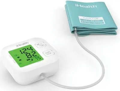 Produktbild von iHealth | Track | KN-550BT | Weiß/Blau | Blutdruckberechnung (systolisch und diastolisch), Herzfrequenzberechnung | 4 | Kabellose Bluetooth-Verbindung | Automatisch | Gewicht 438 g
