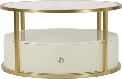 Produktbild von FURNLUX Couchtisch Sharon Weiss 75cm / Hauptfarbe: Weiß / Abmessungen: 75 x 40 x 75 cm