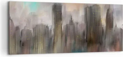 Produktbild von Bild auf Leinwand - Leinwandbild - Stadt Abstraktion - 120x50cm - Wand Bild - Wanddeko - Wandbilder - Leinwanddruck - Bilder - Kunstdruck - Wanddekoration - Leinwand bilder - Wandkunst - AB120x50-3675