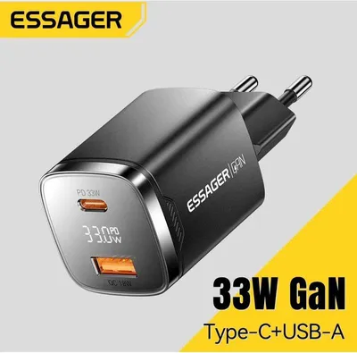 Obrázek produktu pro Essager Charger 33W, GaN, USB-C + USB-A