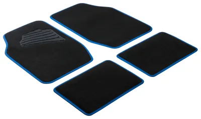 Produktbild von Walser Autoteppich Matrix 4-teilig universal schwarz/ Band blau, 29023