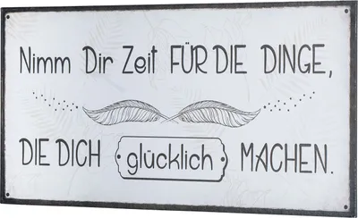 Produktbild von Wandbild 40x20cm Nimm dir Zeit Glück Spruch Deko Wandschild Freunde Bild Deko