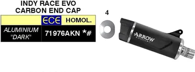 Immagine prodotto di Marmitta slip-on ARROW indy race alluminio scuro con fondello carby per Yamaha Mt-10