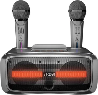 Image de Microphone karaoké avec haut-parleur Bluetooth 20 W pour téléviseur, avec éclairage LED et effet d'écho