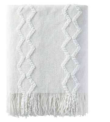 Productafbeelding van Elzusha - Gebreide Chenille Plaid Deken 125x152cm - Lichtgewicht en Zacht