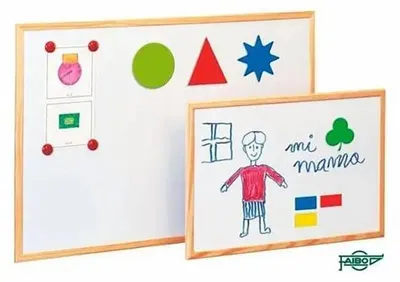 Obrázek produktu pro Bílá magnetická tabule s borovicovým rámem 40x60 cm faibo 702-2