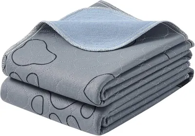 Immagine prodotto di Tappetino riutilizzabile lavabile per cani, dimensioni 122 x 91 cm, set di 2, colore grigio