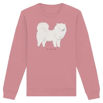 Produktbild von Mr. & Mrs. Panda Baumwoll Pullover Samojede Moment Größe XXL - Canyon Pink - Geschenk, Samojedenspitz, Rundhals, Sweater, Sweatshirt, Samojedenhund, Pulli