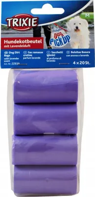 Produktbild von Trixie Dog Pick Up Hundekotbeutel mit Lavendelduft M, 4 Rollen à 20 St., lila