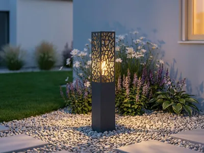 Produktbild von LED Sockelleuchte Edelstahl Anthrazit Außenwegeleuchten Gartenlampen mit Strom