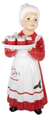 Produktbild von Clayre & Eef Weihnachtsdekorationsfigur Weihnachtsfrau 11x14x27 cm Rot Kunststoff