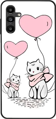 Produktbild von König Design Hülle kompatibel mit Samsung Galaxy A13 5G Kunststoff Soft Handyhülle - Handy Case Katzen Liebe