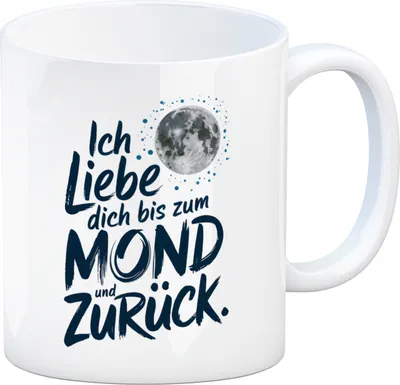 Produktbild von Ich liebe dich bis zum Mond und zurück Kaffeebecher