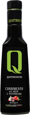 Immagine prodotto di Olio extravergine di oliva biologico all'aglio e peperoncino - 0,25 lt. - Quattrociocchi