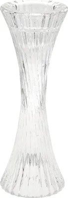 Produktbild von Glaskerzenhalter 20cm Klar Rillen Stabkerzen Deko 2er Set, 2 Stück