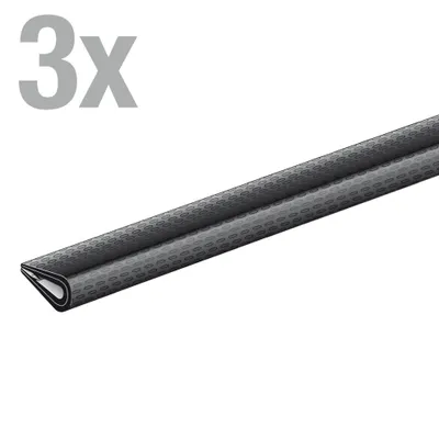 Produktbild von Alberts 3 x Kantenschutzprofil 1500x10x7 mm Weich-PVC schwarz flexibles Schutzprofil