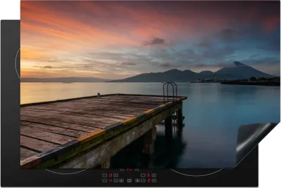Produktbild von KitchenYeah© Herdabdeckplatte Bild einer Anlegestelle auf der Insel Ternate , 80x52cm, Küche Deko, Glaskeramikkochfeld Herdabdeckung, Abdeckplatte fùr Kochfeld