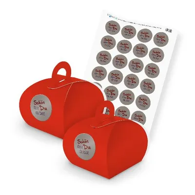 Produktbild von itenga SET Schön dass Du da bist (Motiv 6) 24x Geschenkschachtel mit Griff rot +