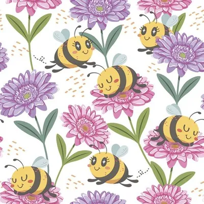 Produktbild von Servietten 33x33 cm - Happy Bees on Flowers