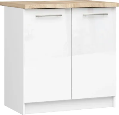 Produktbild von Unterschrank 80 cm VERMINA - weiß / weiß glänzend