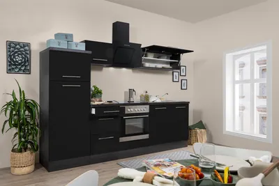 Produktbild von Küche Küchenzeile Küchenblock Eiche Schwarz Amanda 270 cm Respekta Premium