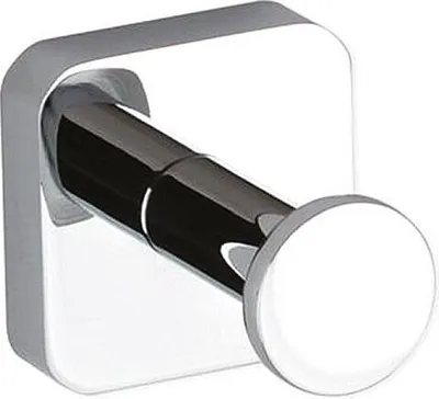 Produktbild von BASI Kleiderhaken Messing Chrom poliert 50x50x57 mm für Bad & Küche >> zum Bohren