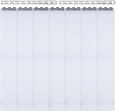 Produktbild von Famanu PVC Streifenvorhang - Wind- und Staubschutz - 7 Stück - Transparent