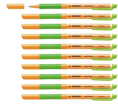 Produktbild von STABILO Tintenroller - pointVisco - 10er Pack - hellgrün