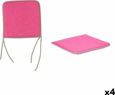 Obrázek produktu pro Polštář na židli růžový 38 x 2,5 x 38 cm (4 kusy)