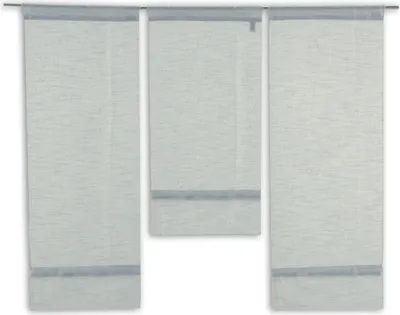 Produktbild von Mini Flächenvorhang Set grau Schiebevorhang Schiebegardine 4015 3tlg.