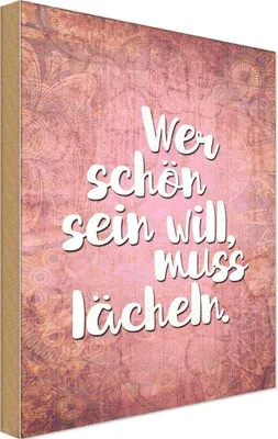 Produktbild von vianmo Holzschild 30x20 cm wer schön sein will muss lächeln Spruch Zitat