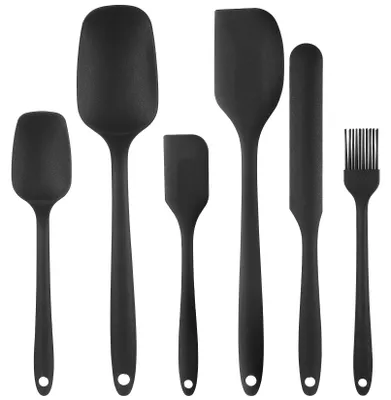 Produktbild von 6-teiliges Silikon-Teigschaber-Set, Teigspatel, Silikonspatel, Backutensil, antihaftbeschichteter Silikonspatel, hitzebeständiges Küchenutensil, Backspatel