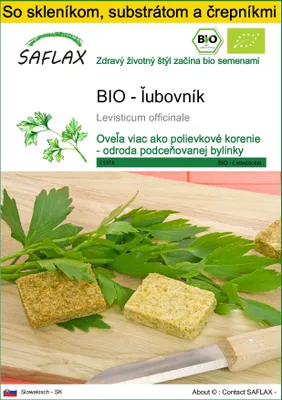 Obrázok produktu pre SAFLAX Kultivačný set - BIO - ľubovník - Levisticum officinale - 100 Semená - S mini skleníkom, pestovateľským substrátom a 2 črepníkmi