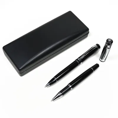 Produktbild von Edles Schreibset Rollerball und Kugelschreiber Metall lackiert in Geschenketui