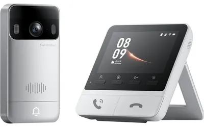 Image de SWITCHBOT sonnette de porte vidéo, moniteur, interphone, argent-blanc