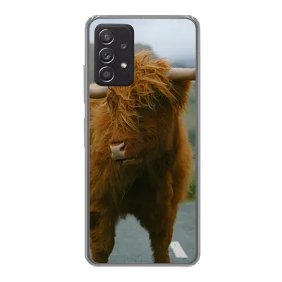 Produktbild von MuchoWow® Handyhülle Schutzhülle Hülle für Samsung Galaxy A53 5G Schottischer Highlander - Berg - Straße Silikon Softcase Handy Hülle - Schutzabdeckung