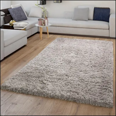 Immagine prodotto di TT Home: Tappeto alto pelo, aspetto Flokati, soffice, pelo lungo, tinta unita, moderno, effetto shag, colore grigio, dimensioni 120x160 cm