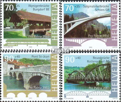Produktbild von Briefmarken Schweiz 2003 Mi 1832-1835 (kompl.Ausg.) postfrisch Historische Brücken