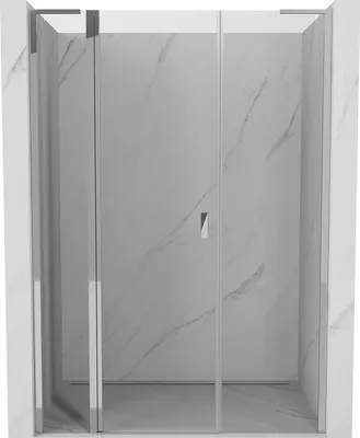 Image de Mexen Mist L Porte de douche battante 150 cm, transparente, chromée - 8A4L-150-001-01-00