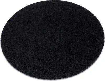 Produktbild von Teppich SOFFI Kreis shaggy 5cm schwarz Schwarz rund 100 cm