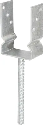 Produktbild von Alberts 208660 U-Pfostenträger | zum Aufschrauben oder zum Einbetonieren | feuerverzinkt | lichte Breite 91 mm | 2er Set