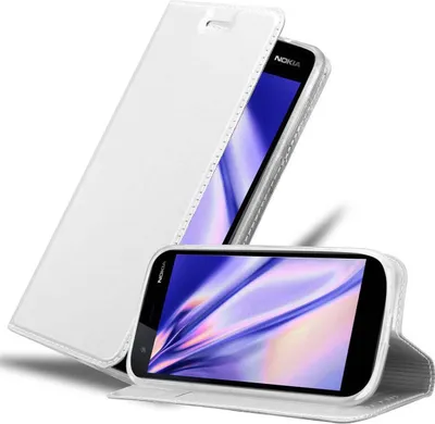 Produktbild von Cadorabo Handyhülle für Nokia 1 2018 Schutz Hülle in Silber Cover Etui Book Case Booklet