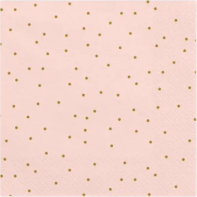 Immagine prodotto di Tovaglioli 33x33cm a pois 20 pezzi rosa chiaro